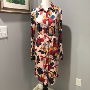 NWT Anatomie Cassie Secret Garden Pink Floral UV Protection Shirt Dress Sz Small